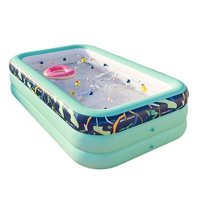 Inflatable Swimming Pools, Rectangular Inflatable Swimming Pool for Kids, Family Blow up Pool, Lounge Inflatable Pool for Backyard Garden Outdoor, Easy to Inflatable