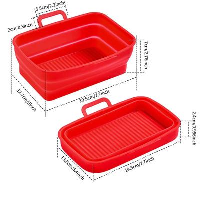 Foldable Air Fryer Silicone Baking Tray Reusable Non Stick Heat Resistant Kitchen Mat for Cooking Roasting Grilling Dishwasher Safe Accessory for Home Baking Use