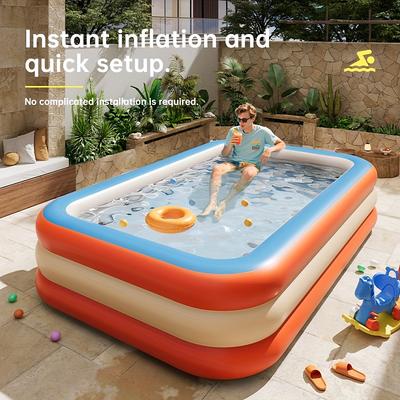 Adult Inflatable Swimming Pool Large Outdoor Water Fun for Home and Family, Weekend Play, Summer Water Play