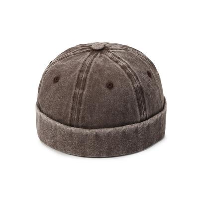 Men's Vintage Cuffed Docker Cap – Adjustable Polyester Workman Beanie Hat for Urban Streetwear, Casual and Outdoor Use
