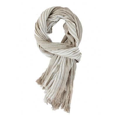Men's Striped Cotton Scarf – Lightweight Soft Fringed Wrap for Fall Winter, Casual Vintage Style Shawl for Travel, Daily Wear Outdoor Activities
