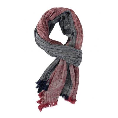 Men's Striped Cotton Scarf – Lightweight Soft Fringed Wrap for Fall Winter, Casual Vintage Style Shawl for Travel, Daily Wear Outdoor Activities