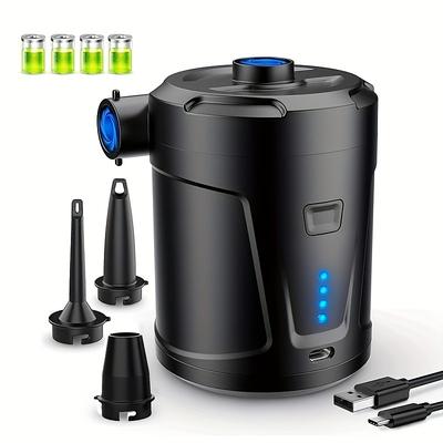5200mAh Rechargeable Portable Wireless Electric Inflatable Pump - Dual-Purpose for Swimming Pool Air Mattress More - Black