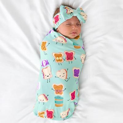 Lunch Buddies Swaddle & Luxe Baby Girl Soft & Stretchy Bamboo Bow Headbands Set - OSFA