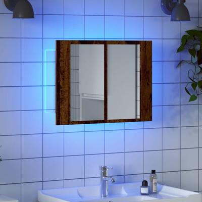 Vidaxl - LED-Spiegelschrank Altholz-Optik 60x12x45 cm Holzwerkstoff Image