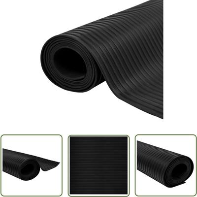 The Living Store Gummimatte Anti-Rutsch 5 x 1 m Breit Geriffelt - Gummimatte - Rutschfest Image