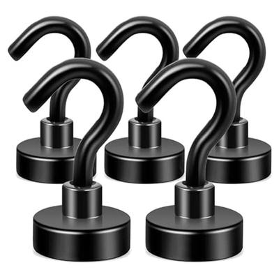 Magnethaken, 27 Pfund schwerer Kreuzfahrthaken (Schwarz, 5er-Pack)