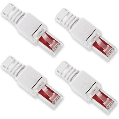 Memkey - RJ45 Cat6 Cat5 lan Patch Netzwerkkabel Stecker Werkzeuglose Montage Crimpstecker 4 Stück Image