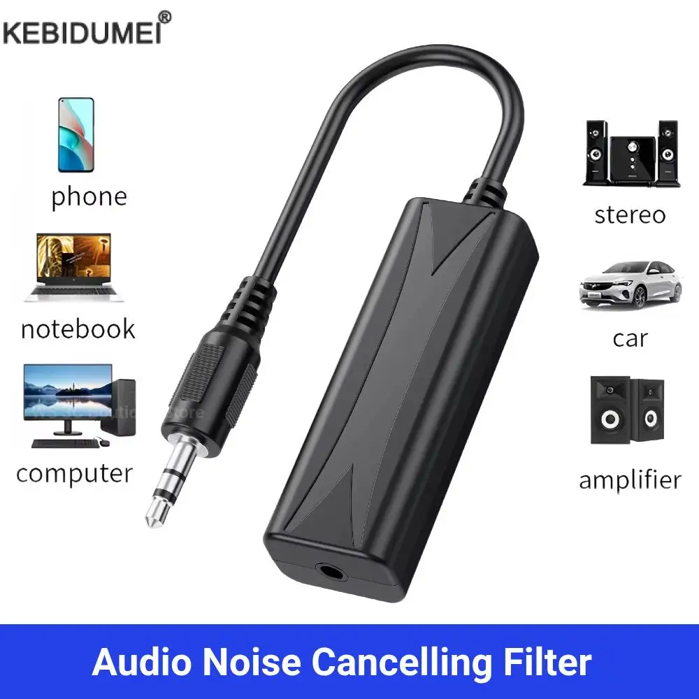 3.5mm AUX Audio Anti-interference Ground Loop Noise Filter Lsolator Eliminate Cancelling For Home Stereo Car Audio System
