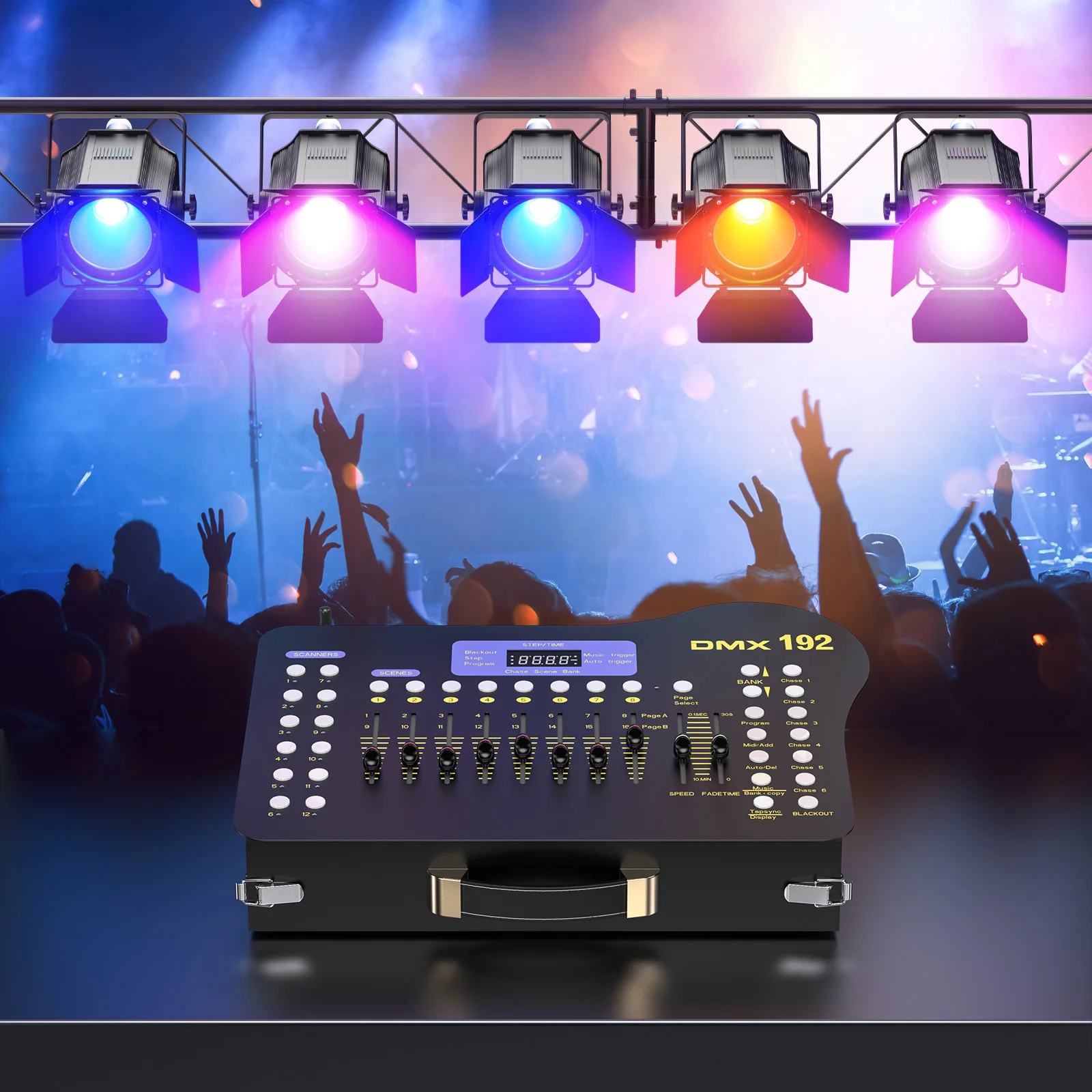 U'King Console wireless DMX a 192 canali con trasmettitore e ricevitori Controller luce a 192 canali Controller illuminazione scenica DMX512