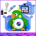 Macchina fotografica digitale per bambini 2 pollici 1080P HD schermo videocamera giocattolo per bambini cartone animato pappagallo 32GB fotocamera regalo ragazze ragazzo fotografia giocattolo