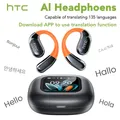 HTC NE27 Auricolari Bluetooth Auricolari traduttore AI OWS Cuffie sportive Schermo LCD Cuffie wireless Gancio per l'orecchio luminoso Lunga durata
