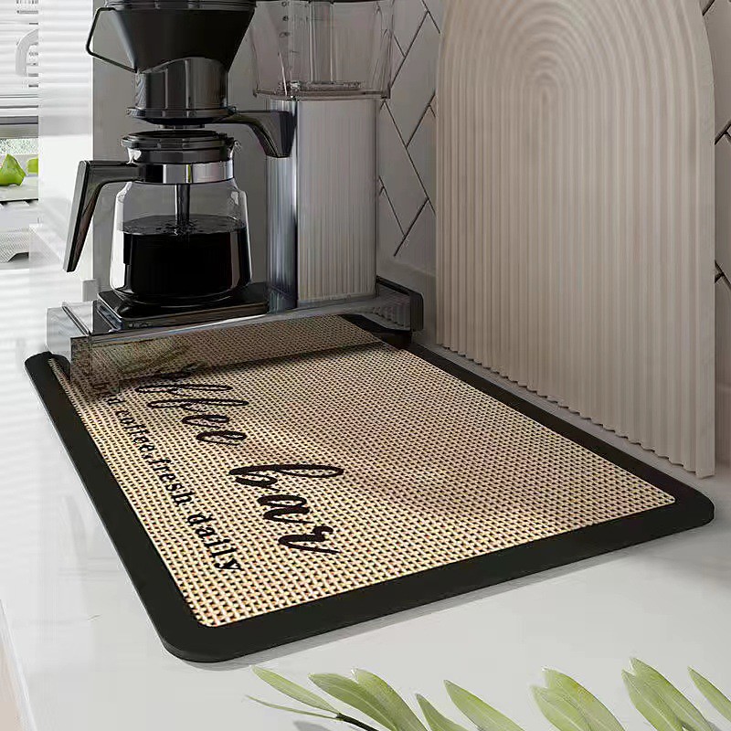Kitchen Super Absorbent Draining Mat for Dishes, Cup Mat, Fast Drying, Non-Slip, Easy to Clean, Protects Kitchen Countertop from Water, Heat, and Spills