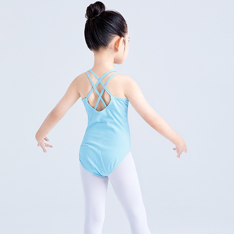 Kids' Dancewear Ballet Leotard / Onesie Pure Color Splicing Girls' Training Performance Sleeveless High Cotton Blend