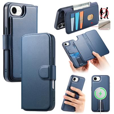 Phone Case For iPhone 16 15 14 Pro Max Plus 16e 13 Pro Max Magnetic Adsorption Wallet Case Flip Cover with Stand Holder Detachable Support Wireless Charging Retro PC PU Leather
