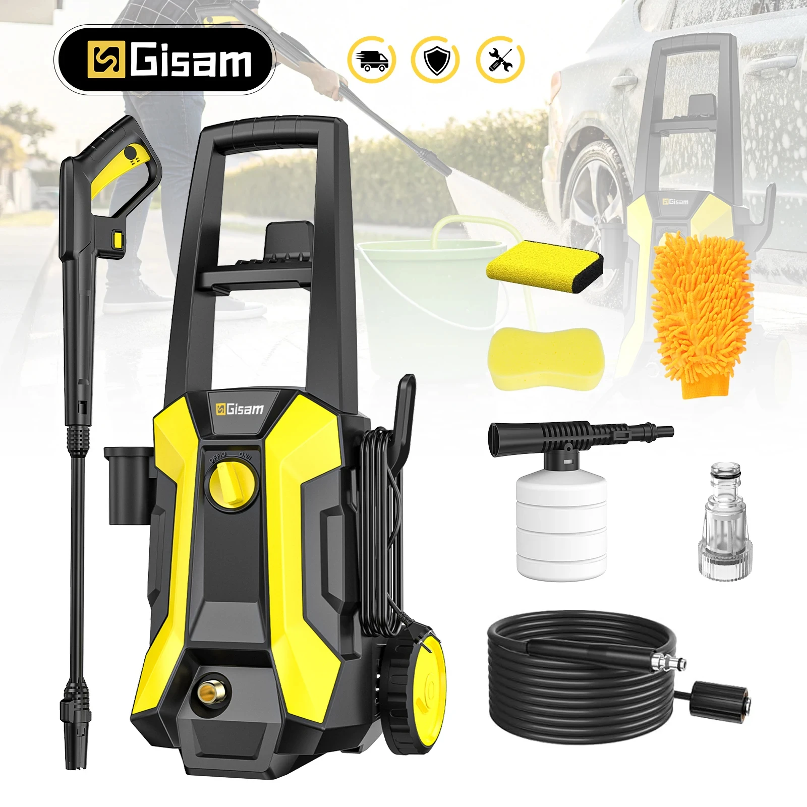 G perfil 180 Bar 2200 W Elektrische Hochdruckreiniger Auto Waschmaschine Pistole Garten Waschen Wasser Waschen Spritzpistole 180 ° Verstellbare Düse Image