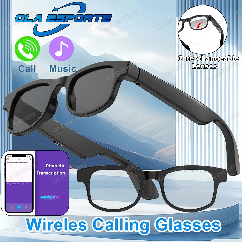 Neue AI Smart Bluetooth Brille Sprachassistent Bluetooth Anruf Musik Spielen Männer Frauen Smart Sonnenbrille Kamera Control Sonnenbrille Image