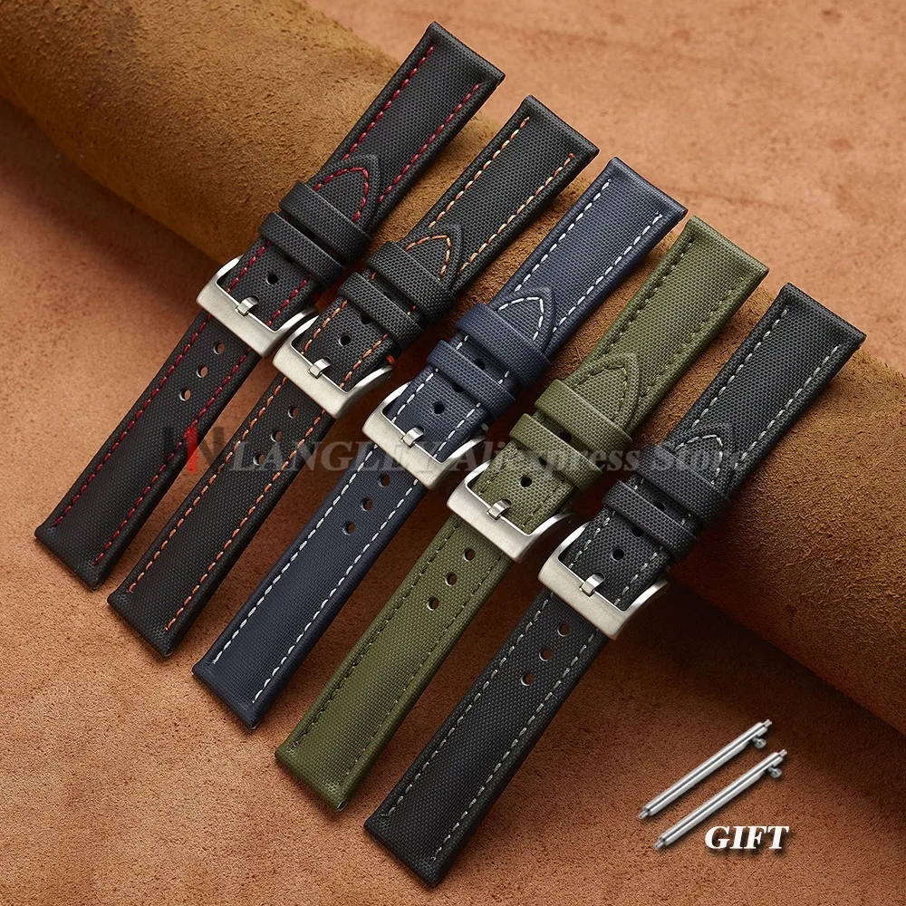 Sailcloth Uhrenarmband 18mm 20mm 22mm für Omega für Rolex für Seiko Taucheruhr Herren Damen Schnellverschluss Wasserdicht 19mm 21mm Band