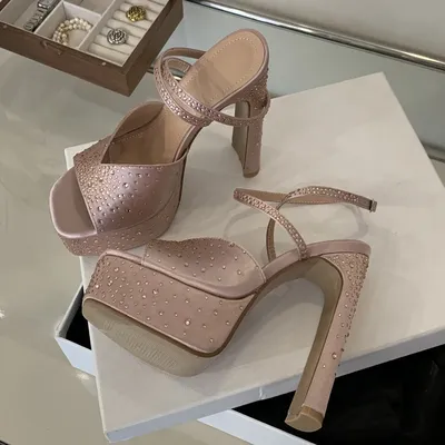 Eilyken Design Kristall Karree Frau Sandalen Sexy High Heels Knöchel Schnalle Party Bankett Schuhe Zapatos De Mujer
