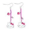 Sanrio Hello Kitty Anhänger Tropfen Creolen Punk Hip Hop Stil Kawaii Niedliche Cartoon Baumeln Ohrringe für Frauen Schmuck