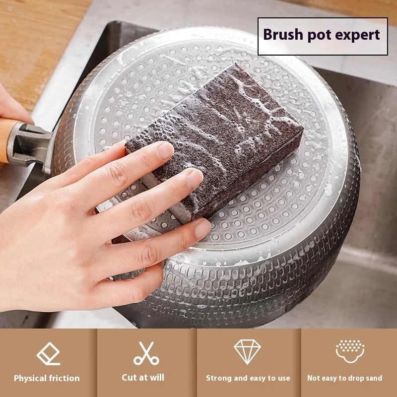GIANXI Diamant-Sandschwamm-Schrubber, magisches Schrubber-Werkzeug, Schrubben, Reinigungstöpfe und Pfannen, Entfernen von schwarzem, schmutzigem Reinigungswerkzeug Image