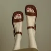 2025 sommer Frauen Sandalen Low Heels Grundlegende Echtes Leder Büro Damen Casual Outdoor Schuhe Frau Prägnante plus größe 35-42