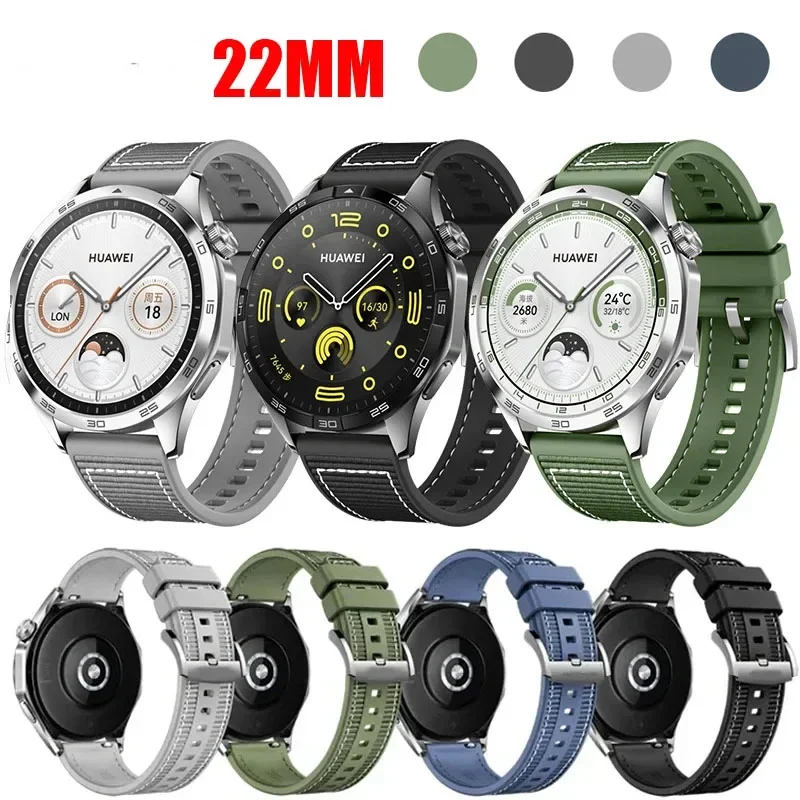 22mm Geflecht Nylon Silikon Armband Für Huawei GT5 4 3 2 Pro 46mm Band Für Huawei Uhr 5 4 3 Pro Klassische Amazfit GTR 4 3 Pro Correa Image