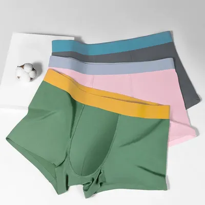 3PC Modal antibakterielle Unterwäsche Herren Sommer dünne bequeme atmungsaktive Herren-Boxershorts Jungen Sport-Boxershorts Image