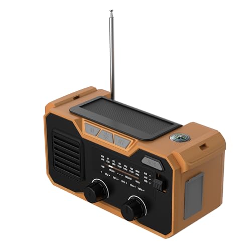27000mAh Wind Up Radio, Emergency Radio Crank Solar FM/AM, Hand Crank Radio With Reading Lamp/SOS Alarm/3 Mode Flashlight, Solar Powered Radio With Wireless Speakers And Headphone Jack
