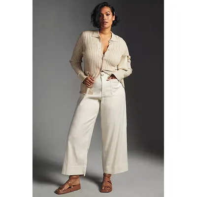 The Colette Cropped Wide-Leg Trousers by Maeve: Linen Edition