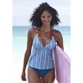 Tankini VIVANCE, Damen, Gr. 40, Cup A/B, blau (blau bedruckt), Polyamid, Bikini-Sets, mit Zierringen