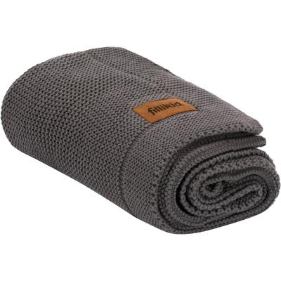 Babydecke FILLIKID "Strick 80x100 cm", grau, B:80cm L:100cm, Obermaterial: 100% Baumwolle, Wohndecken