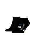 Sneakersocken TOMMY HILFIGER "TH MEN SNEAKER 2P HILFIGER TAB", Herren, Gr. 39-42, schwarz, Baumwollmischung, normal, Socken, Atmungsaktiv, Markenlogo