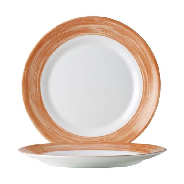 Arcoroc Speiseteller Brush Teller flach 23,5cm 6 Stück orange, 23.4x2.5x23.4 cm