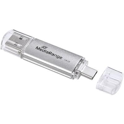 MediaRange USB-Stick 64 GB silber, 1.7x0.8x7 cm