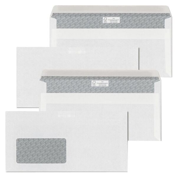 ÖKI Briefumschläge DIN lang ohne Fenster 1000 Stück weiß, 22x11 cm