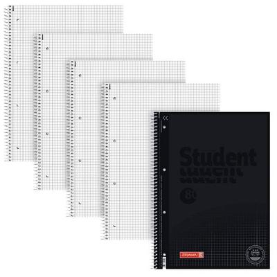 Brunnen 5x Collegeblöcke »Student Colour Code« A4 kariert 5 x 5 mm schwarz Image