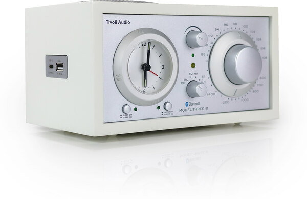 Tivoli Audio Model Three BT/AM/FM/Clock radio (White/Silver)