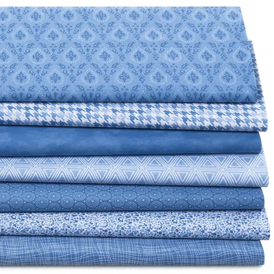 Patchwork- und Quiltpaket Grafik, jeans/weiß Image