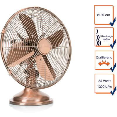 Tischventilator Kupfer Ø30 cm 3-Stufen, 2149 m³/Std. Oszillierend Image