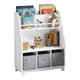 SoBuy KMB34 libreria per bambini, scaffale per bambini con scomparti portaoggetti e 3 giocattoli da boxe, scaffale per bambini