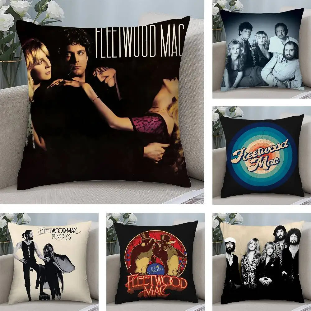 F-Fleetwood-Mac Band Kissenbezug, kurz, Plüsch, doppelseitiger Druck, quadratisch, Dekokissenbezüge, Sofa, Zuhause, Kissen, Dekoration Image