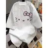 Für Hello Kitty Süßes trendiges Damen-T-Shirt, kurzärmelig, Harajuku, modisch, bequem, Top, reine Baumwolle, Y2K-T-Shirt, große Größe