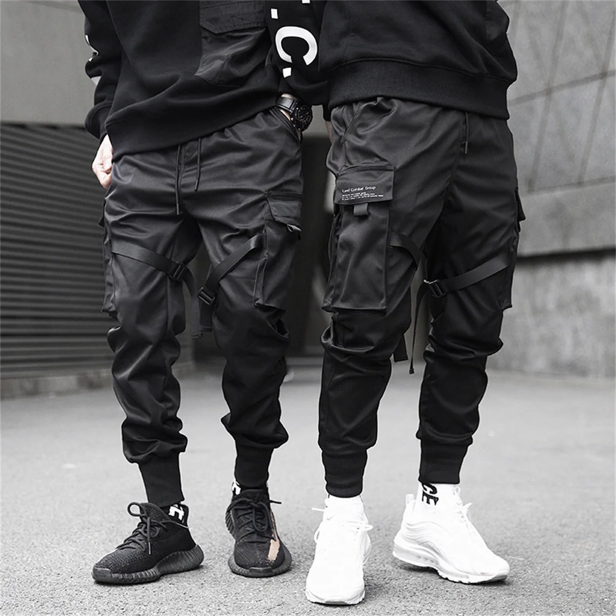 Schwarz Hip Hop Cargo Hosen Sommer Vielseitige Mode Marke Hosen Mode Lose Gothic Koreanische Jogginghose Streetwear Männer