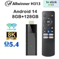 Q12 Ultra HD 8K Android TV H313 Quad Core 2.4/5G Dual Wifi Bluetooth 5.4 8GB RAM 128GB ROM Telecomando vocale Adroid 14.0 TV Stick Box