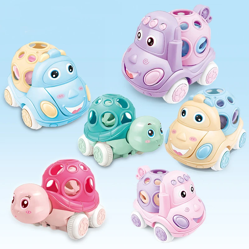 Babyspielzeugauto-Rassel – Press & Go reibungsbetriebener LKW, weiche Rollwagen für Kleinkinder von 1–3 Jahren, perfektes Geburtstagsgeschenk für Mädchen und Jungen Image