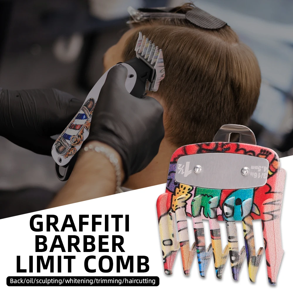 Graffiti Limit Kamm Guide Haarschneidemaschine Set Limit Kämme Haarschneidemaschine Limit Kamm Trimmer Wachen Aufsatz Haarschnitt Zubehör Werkzeug Image