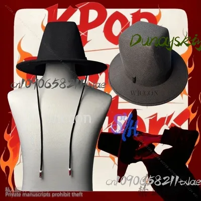 Huntrix KPop Dämon Jäger Saja Jungen Jinu Cosplay Hübscher Vampir Hut Schwarz Halloween Party Goth DIY Kopfbedeckung Cos Angepasst Image