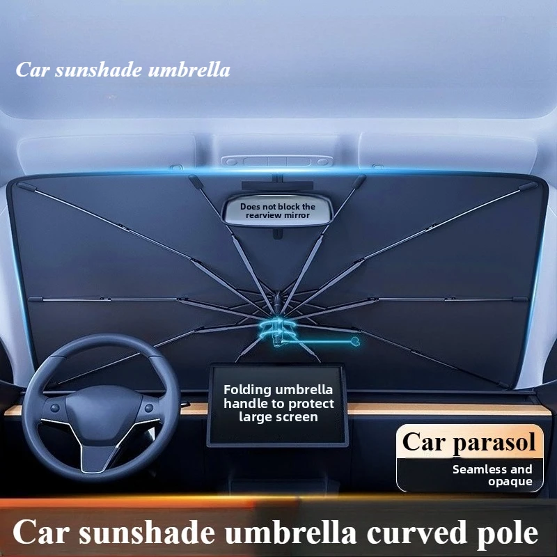 Auto Sonnenschirm Windschutzscheibe Regenschirm Auto Front Sonnenschutz Sonnenschirm Faltbare Schutz Auto Sitz Wärmedämmung Auto Zubehör Image