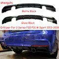 Diffusore per labbro paraurti posteriore in plastica MP F30 PP per BMW Serie 3 F30 F31 M Sport edition Diffusore posteriore a uscita singola su doppio lato